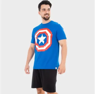 Buy Mens Captain America Short Pyjamas - Medium • 14.99£
