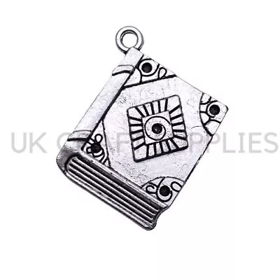 Buy 5 Pcs - 25mm Tibetan Silver Story Book Charms Jewellery Teacher Witchcraft I181 • 1.20£