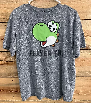 Buy Nintendo Super Mario Shirt Boys Youth Kids Size XL Short Sleeve Yoshi Gray • 7.90£