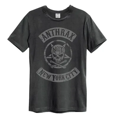 Buy Amplified Unisex Adult New York City Anthrax T-Shirt (L) (Charcoal) • 21.96£