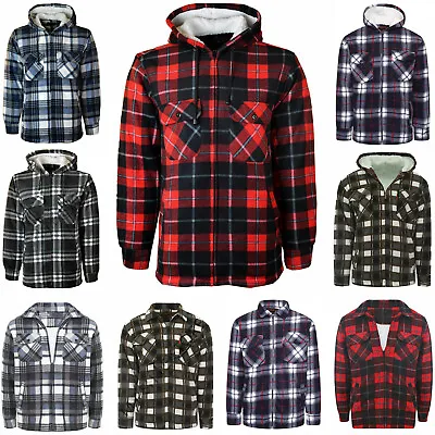 Buy Mens Thick Padded Quilted Check Lumberjack Shirt Warm Winter Work Shirt Size • 20.95£