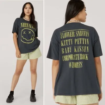 Buy Daydreamer NWT Nirvana Smiley Merch Tee 2X T-shirt Top Vintage Grunge Band Boxy • 56.69£