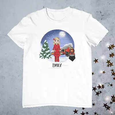 Buy Christmas Express Train Girl Child T-shirt Top Christmas Pyjama Top Personalised • 9.34£