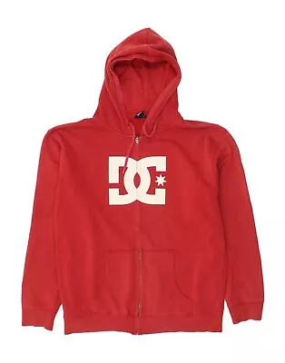 Buy DC Mens Graphic Zip Hoodie Sweater Medium Red Cotton AE01 • 29.05£