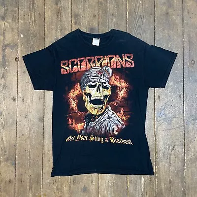 Buy Vintage Skull Tee Graphic Scorpions USA T-Shirt, Black, Mens Medium • 21£