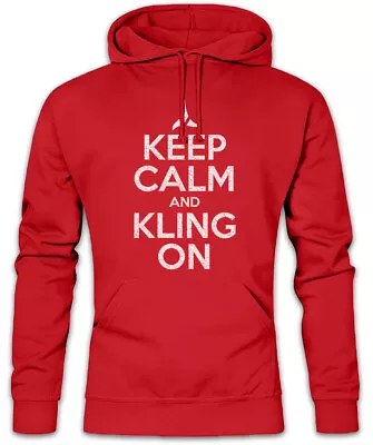 Buy Keep Calm And Kling On Hoodie Sweatshirt Star Klingon Fun Space Trek • 40.74£