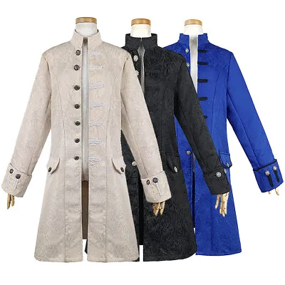 Buy Mens Vintage Gothic Steampunk Jacket Military Blazer Frock Pirate Coat Outwear • 33.59£