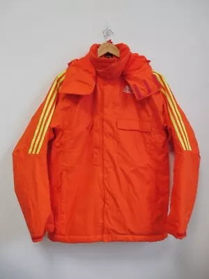 Buy Adidas Bright Orange & Yellow Stripe Padded Puffer Jacket - Size Medium • 12.99£