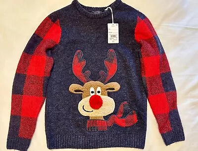 Buy Next Boys Christmas Rudolph Reindeer Jumper -11/12 Years-tag Attached £21-new • 12.85£
