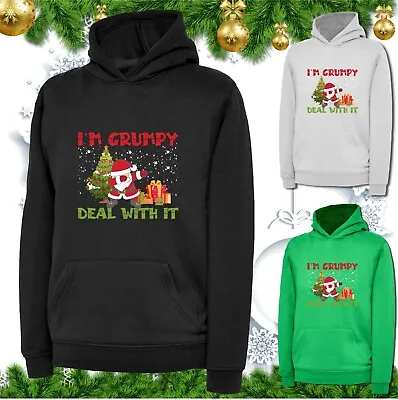 Buy I'm Grumpy Deal With It Christmas Hoodie  Santa Dab Dancing Xmas Tree Party Top • 18.99£