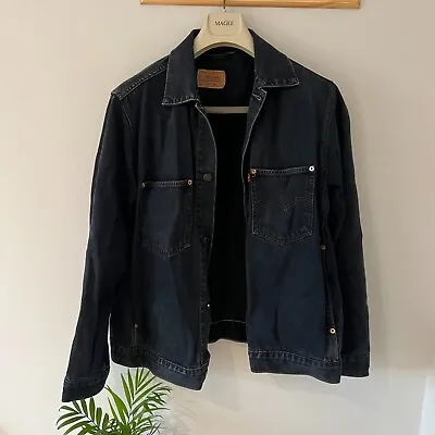 Buy Levi's Denim Jacket Mens L Large Washed Black Trucker Button Up Premium Cotton • 50£