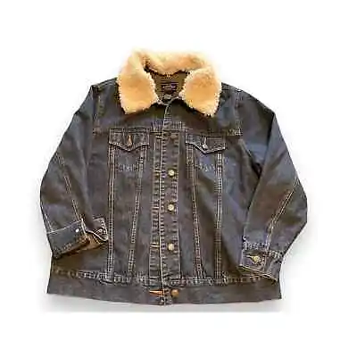 Buy Sonoma Jean Denim Jacket 100% Cotton With Removable Fur Collar Women's 2X • 19.84£