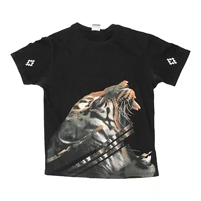Buy Marcelo Burlon Tiger Print Mens Black Crew Neck Tshirt | Vintage Designer VTG • 35£