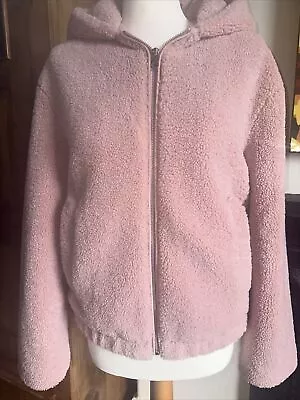 Buy Marks And Spencer Dusky Pink Teddy Bear Zip Up Jacket.  Size 8 • 7£