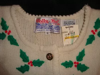 Buy NWT Tally-Ho Creation Christmas🎄Holiday Holly Cardigan Sweater Ladies/Junior Sm • 24.12£