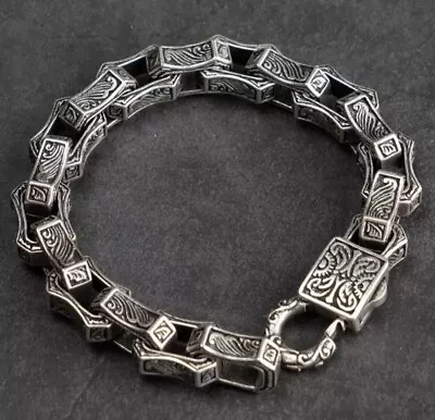 Buy Men's Viking Engraved Bracelet Jewelry 316L Solid Stainless Steel 22cm Bracelet • 19.45£