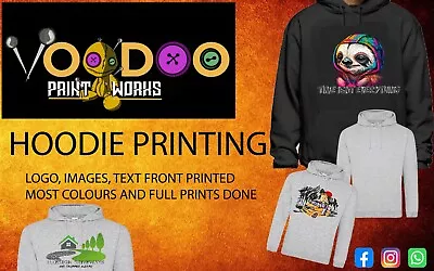 Buy Hoodie Printing , Most Colours And Sizes, Any Image Or Logo PROMOTE YOUR BIZ • 19.99£