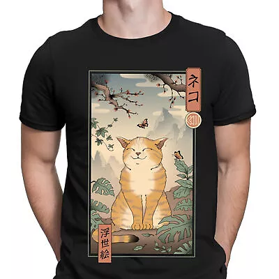 Buy Edo Cat Kitty Anime Japan Japanese Animal Lovers Gift Mens T-Shirts Tee Top #D6 • 13.49£