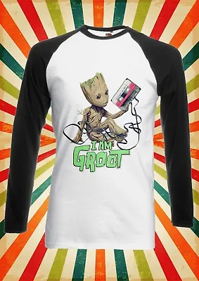 Buy Baby Groot Guardians Galaxy Men Women Long Short Sleeve Baseball T Shirt 1943 • 9.95£