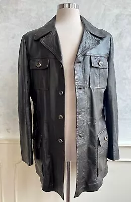 Buy Vintage 1970's TOPKAPI 100% Leather Brown Retro Matrix Coat 42  Chest • 78£