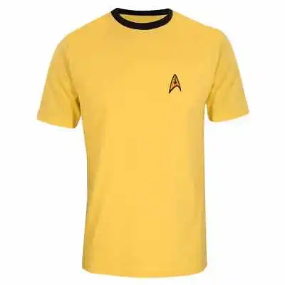 Buy * Star Trek Captain Kirk Gold Captain Uniform Ringer T-shirt Official Licensed * • 16£