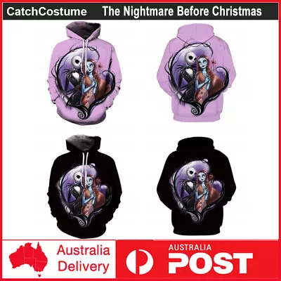 Buy The Nightmare Before Christmas Jack Skellington Sally 3D Hoodie Pullover Sweater • 21.21£