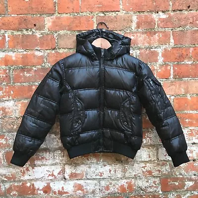 Buy Bomboogie Down Puffer Jacket Girls 8yrs 128cm-134cm Black Hooded • 39.99£