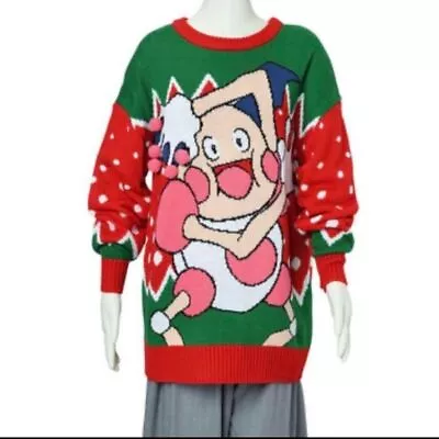Buy Pokemon Christmas Sweater 2022 Mr. Mime Red Green Long Sleeve Size L Excellent • 159.17£