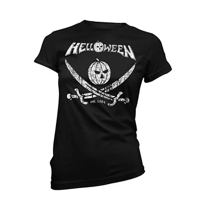 Buy HELLOWEEN - PIRATE BLACK T-Shirt, Girlie With Backprint Womens: 14 • 22.36£