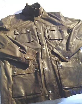 Buy Vgc David Moore Leather Jacket Brown Box Style Pockets Thin Leather Lightweight  • 89.99£