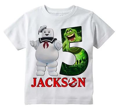 Buy Stay Puft Marshmallow Man Ghostbusters Custom T-shirt PERSONALIZE, Add Name/Age • 8.68£