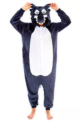 Buy Wolf Animal Onesiee Kigurumi Fancy Dress Costume Hoodie Pajamas Sleep Wear Gift • 14.99£