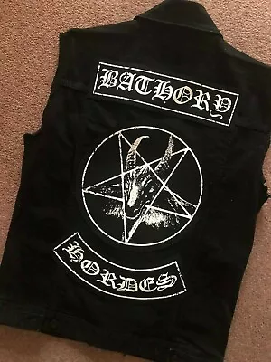 Buy Bathory Hordes Rocker Back Patch Battle Jacket Cut-Off Denim Quorthon Viking 5XL • 105.66£