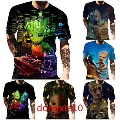 Buy Guardians Of The Galaxy I Am Groot 3D T-shirt Casual Short Sleeve Tee Tops Gift • 10.79£