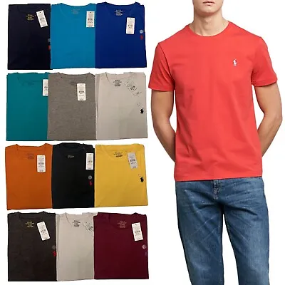 Buy Mens Ralph Lauren T Shirt Adult Custom Slim Fit Cotton Crewneck Short Sleeve Tee • 16.99£
