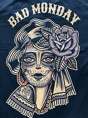 Buy Bad Monday Tattoo Flash Sugar Skull Lady - Men’s T-shirt Size Small New Nwot  • 9.99£