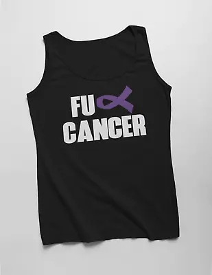 Buy Mens Tank Top FU Cancer Shirt Pancreatic Cancer Awareness Survivor Tee Support • 19.29£
