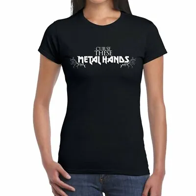 Buy Curse These Metal Hands -Womans T-Shirt - UK Comedy TV Show Peep Jez Mark Superh • 13.99£