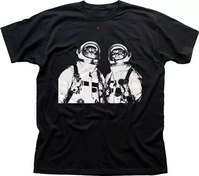 Buy Cats In Space Nasa Black Printed T-shirt FN9405 • 12.55£