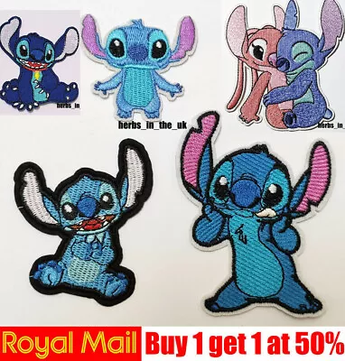 Buy Lilo And Stitch Patches New Styles Patches Badges Iron On Sew On • 2.78£