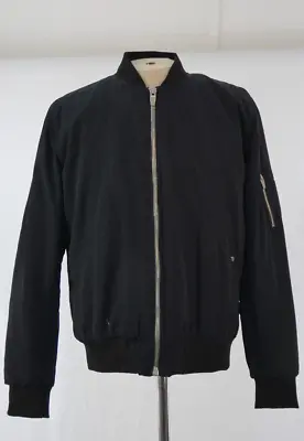 Buy Zara Man Bomber Jacket Navy Front Zip Pockets Utility Urban Contrast Lining XL • 16.99£