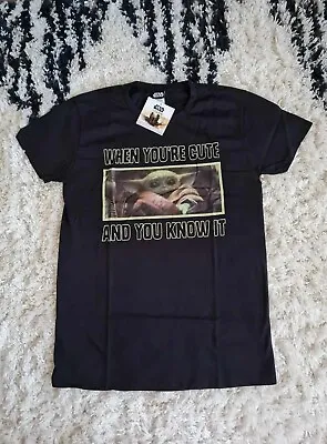 Buy Adults Star Wars Cute Baby Yoda T-shirt Size M  BNWT • 9.99£