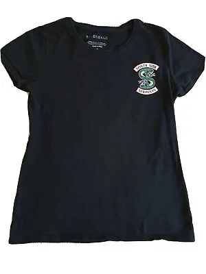 Buy Riverdale Size 10 / Small Southside Serpents Print Black T-Shirt Rpund Neck Shor • 12.41£