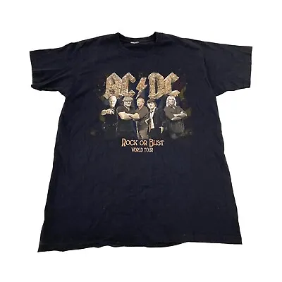 Buy AC/DC Rock Or Bust World Tour Tshirt | Iconic Rock Band Tee Music Black • 30£