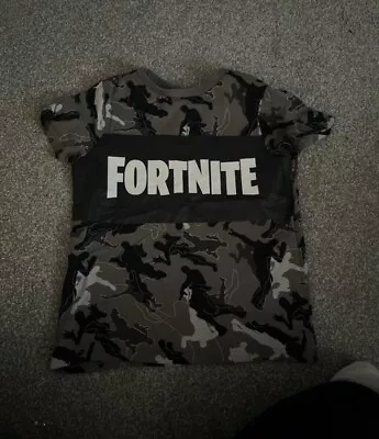Buy Kids Fortnite T-shirt 7-8 Years Short Sleeve Top Brown Camouflage  • 8£