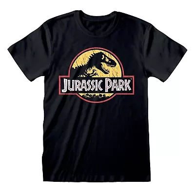 Buy Jurassic Park - Original Logo Distressed Unisex Black T-Shirt Ex Ex  - H777z • 12.46£