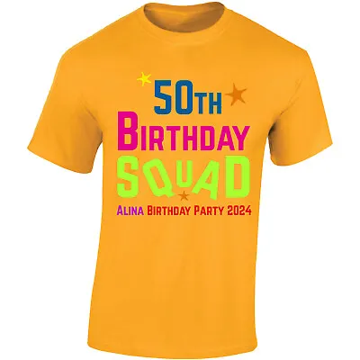 Buy Personalised 50th Birthday Squad T-Shirt Unisex Adult Top - Custom Birthday Gift • 8.99£