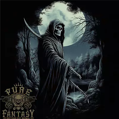 Buy Grim Reaper Returning From Hell Skull Mens T-Shirt 100% Cotton • 11.75£