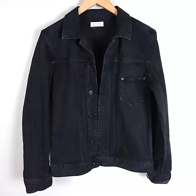 Buy ALL SAINTS Baroda Denim Jacket Small S Deep Black Industrial Thick Cotton 2443 • 34.99£