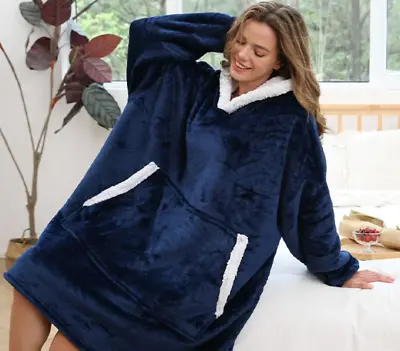 Buy Hoodie Blanket Soft Oversized Ultra Plush Sherpa Giant Big Sweatshirt Super Long • 12.89£